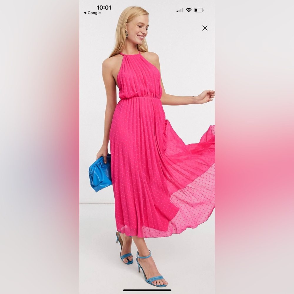 ASOS design halter pleated maxi dress size 4